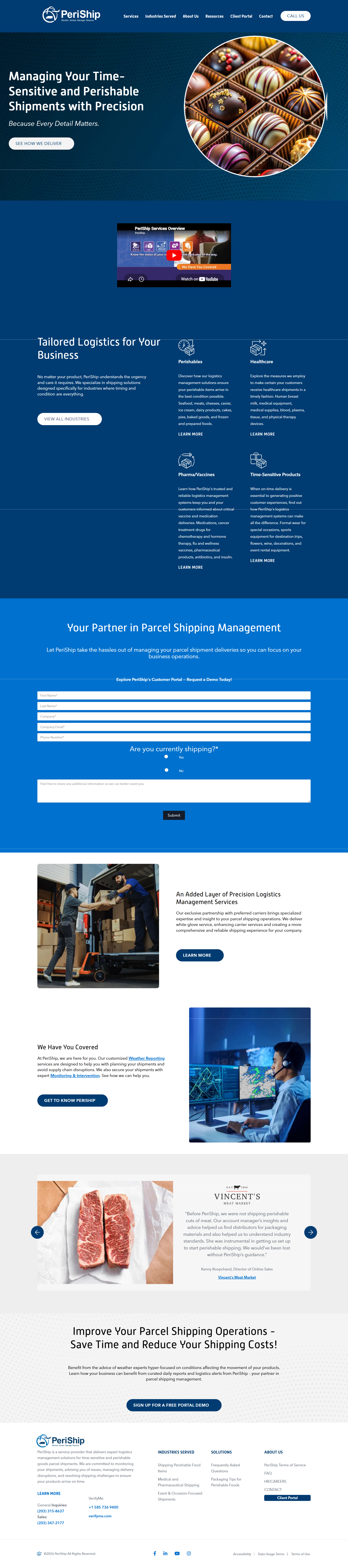 PeriShip web design